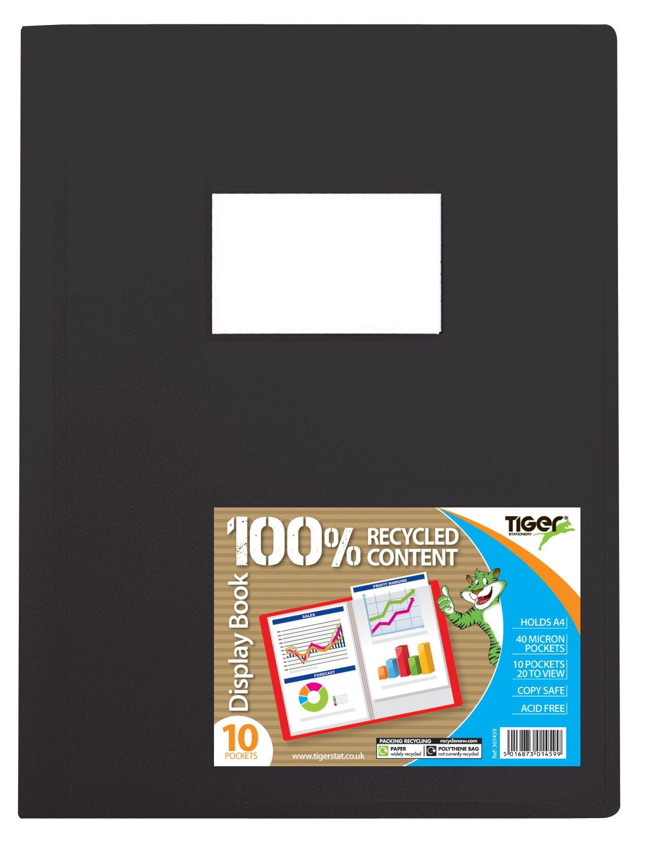 A4 10 Pocket (20 Views) Flexi Display Book Colour Black