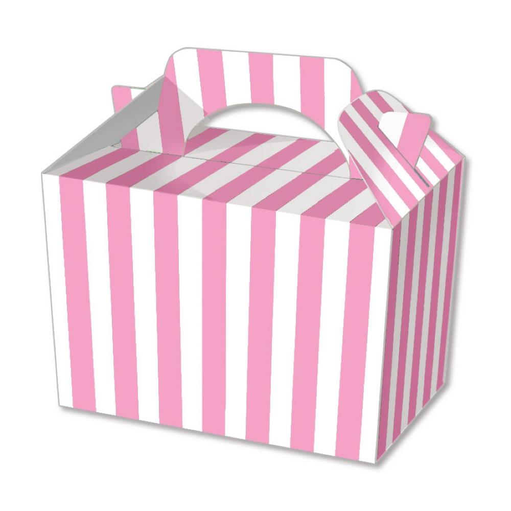 5 x Baby Pink Stripe Food Box - Lotus