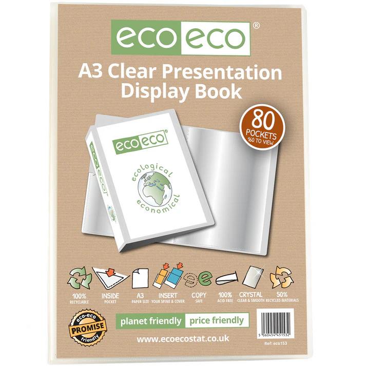 A3 Clear 80 Pocket Presentation Display Book