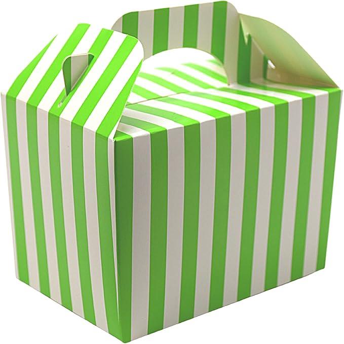 25 x Neon Green Stripe Food Box - Lotus