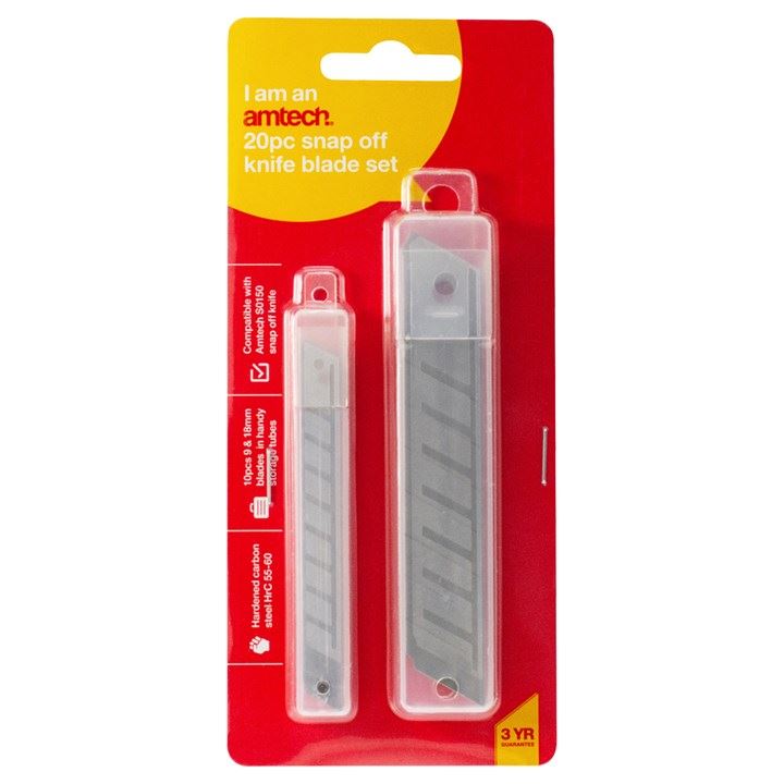 20pc Snap Off Knife Blades (9mm & 18mm)