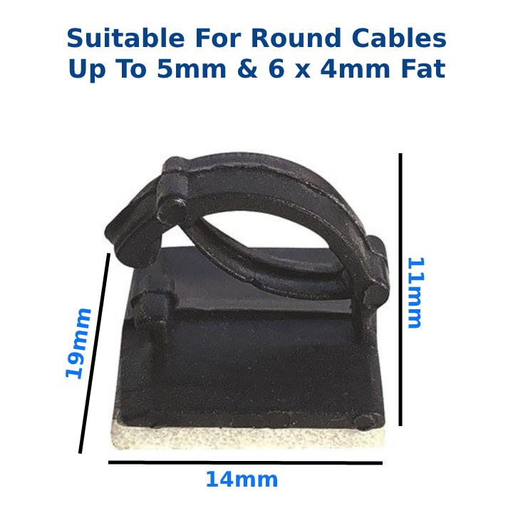 20pcs Self-Adhesive Cable Clips Set Mounts Wire Conduit Tubing Sticky Pads