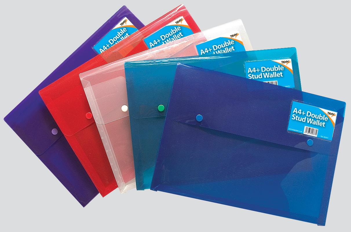 A4 Double Stud Wallets Asstd