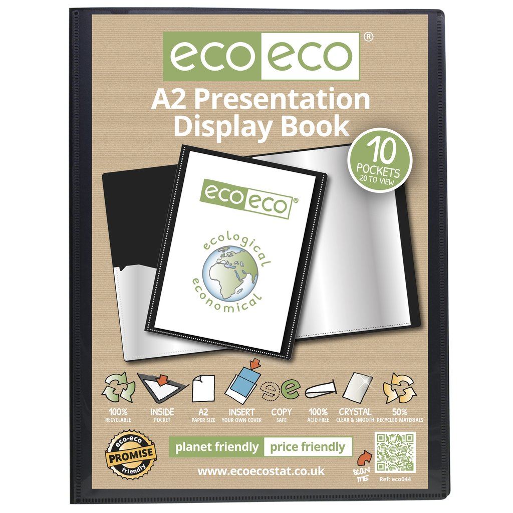 6 x A2 50% Recycled 10 Pocket Presentation Display Book