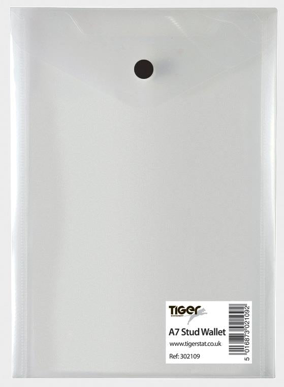 A7 Pk 5 Portrait Stud Wallets Clear