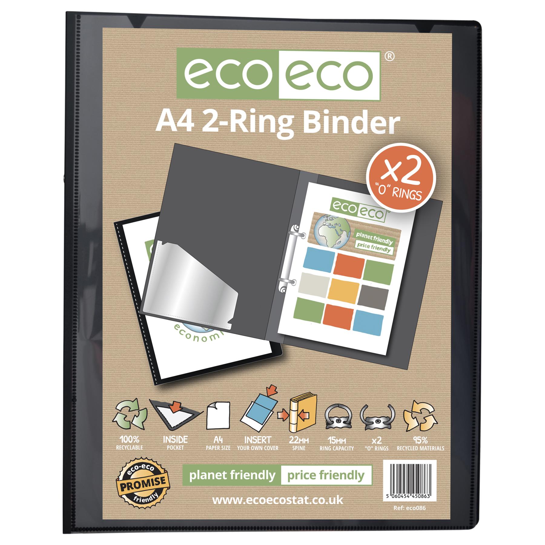 12 X A4 95% Recycled Presentation 2 Ring Binder