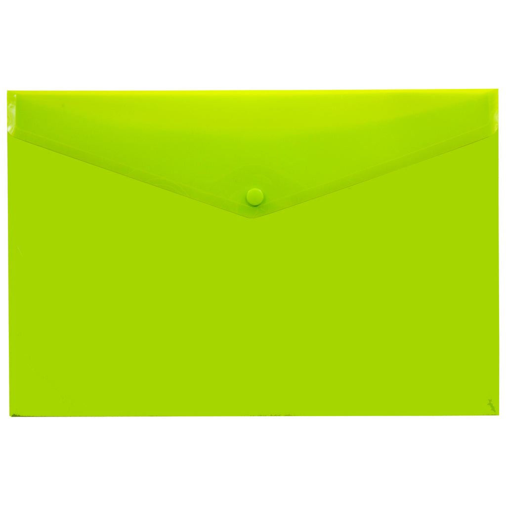 10 x Green A4+ 95% Recycled Colour Press Stud Wallets