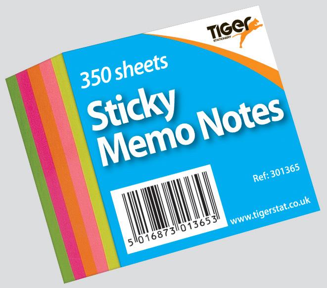 350 Sheets Sticky Memo Notes Pads Bright Neon Colour Post It Block