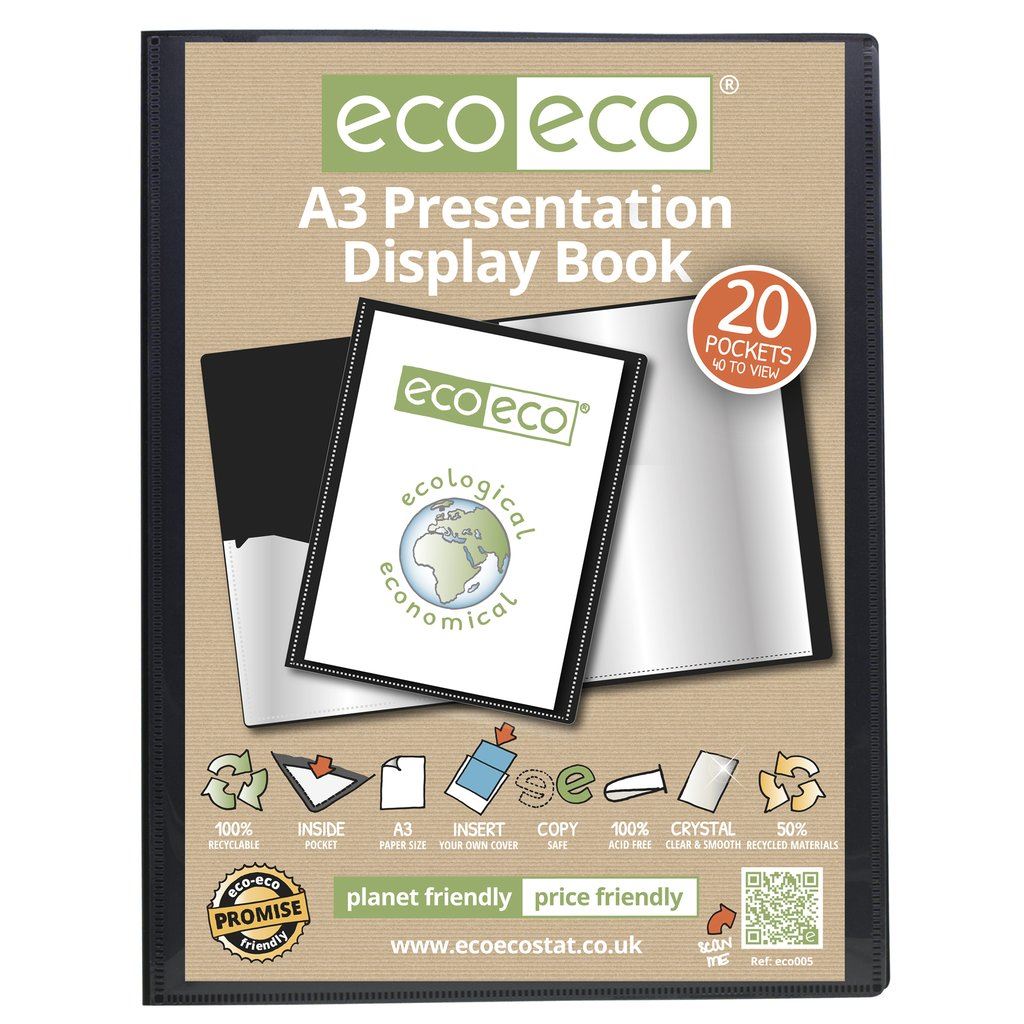 48 x A3 50% Recycled 20 Pocket Presentation Display Book