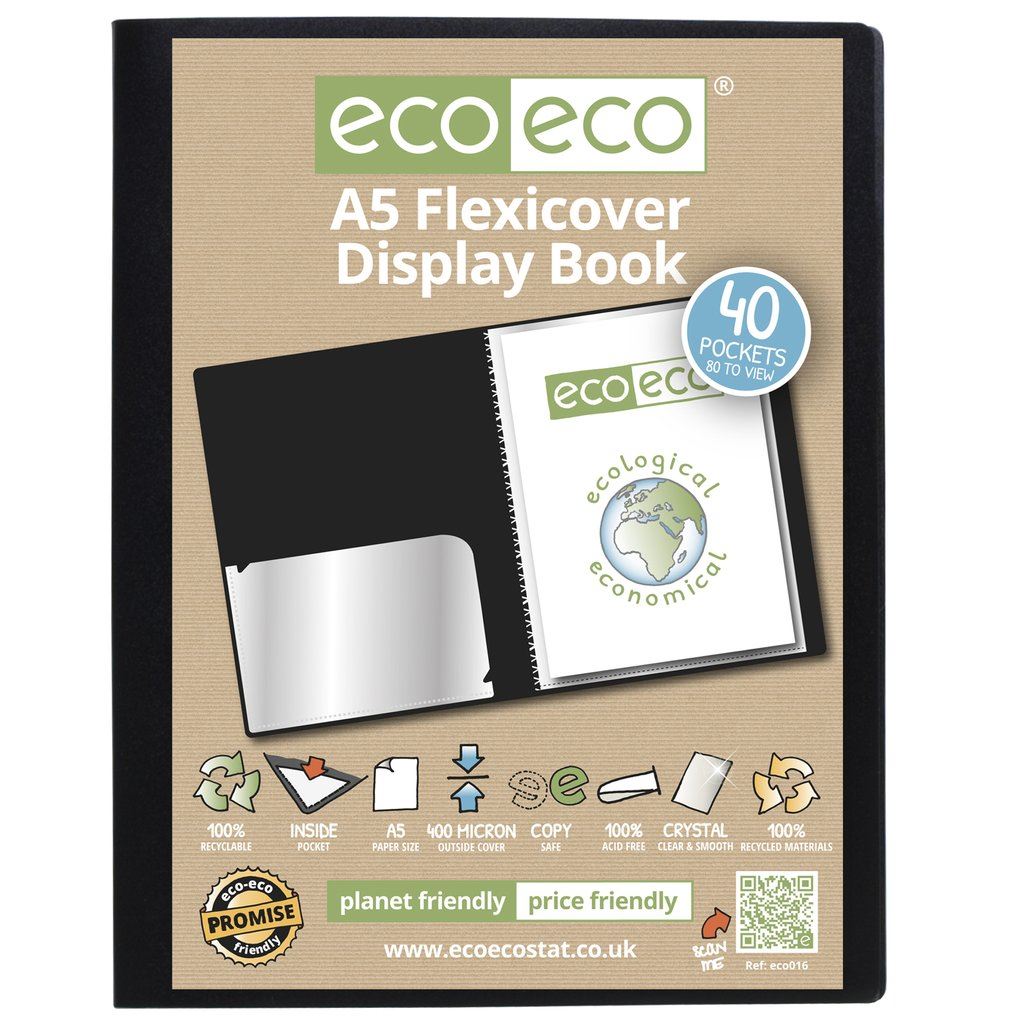24 x A5 100% Recycled 40 Pocket Flexicover Display Book
