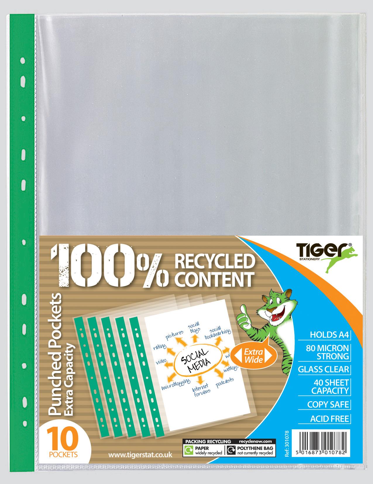 A4 Pk 10 Ex.Capacity Punched Pockets X PACK 8 (80PP)