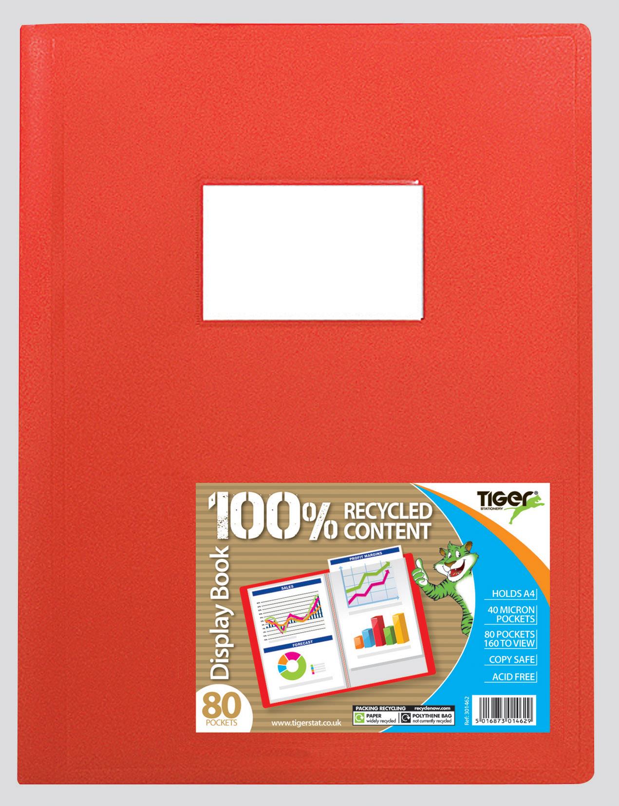 A4 80 Pocket (160 Views) Flexi Display Book Colour Red