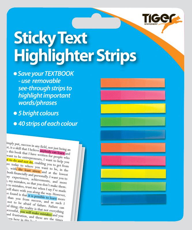 Neon Sticky Text Highlighter Strips