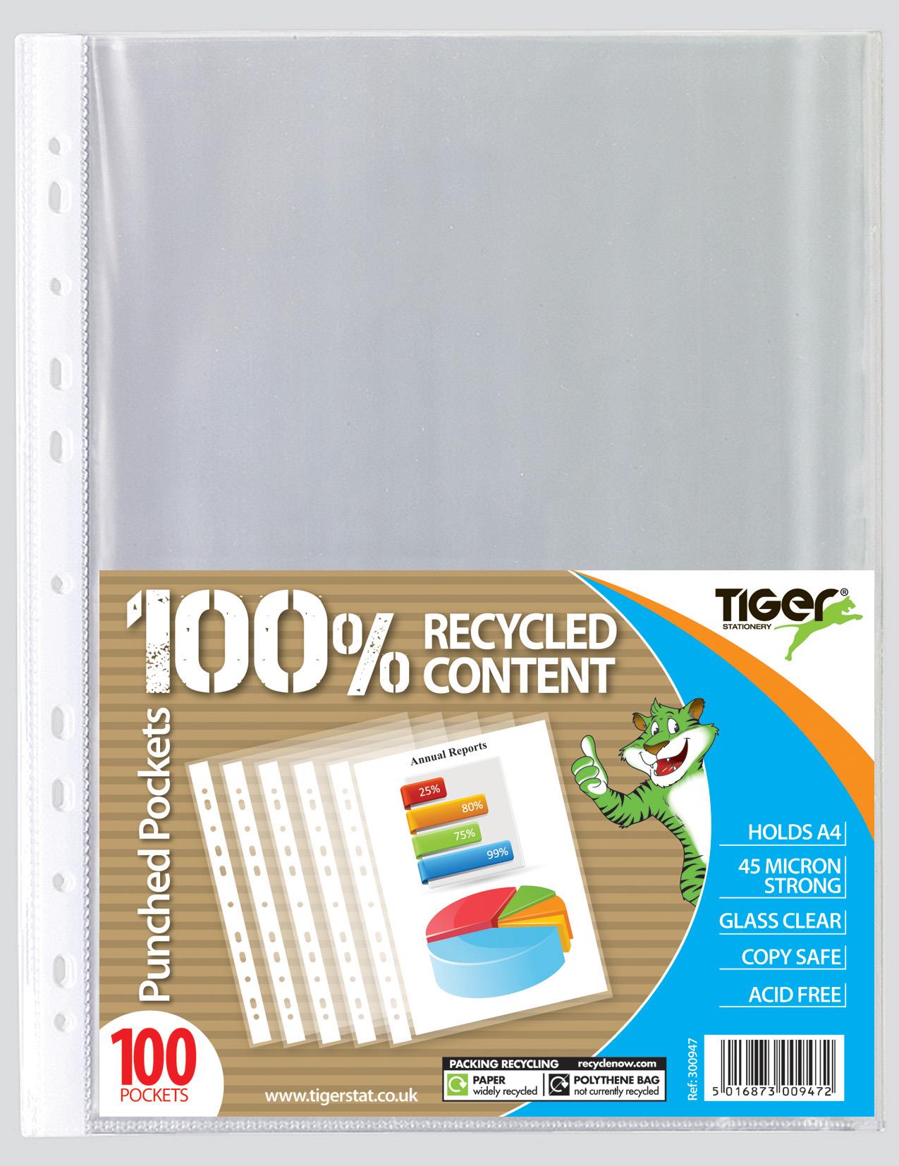 A4 Pk 100 Punched Pockets - PACK 10 (1000pp)