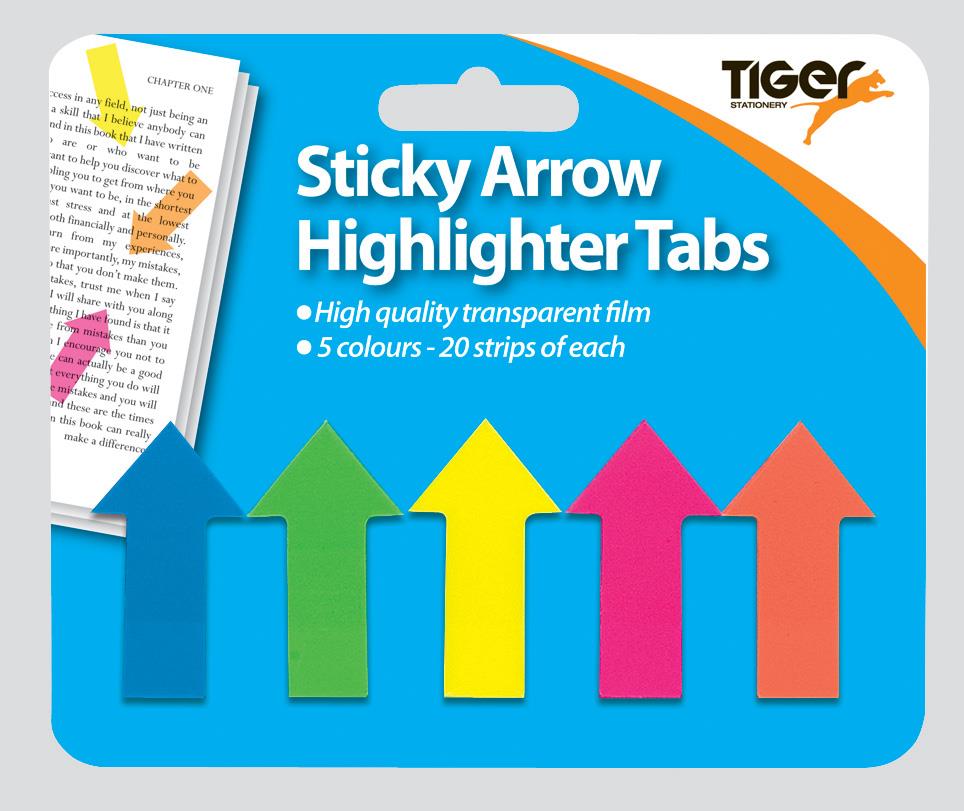 Neon Sticky Arrow Highlighter Tabs