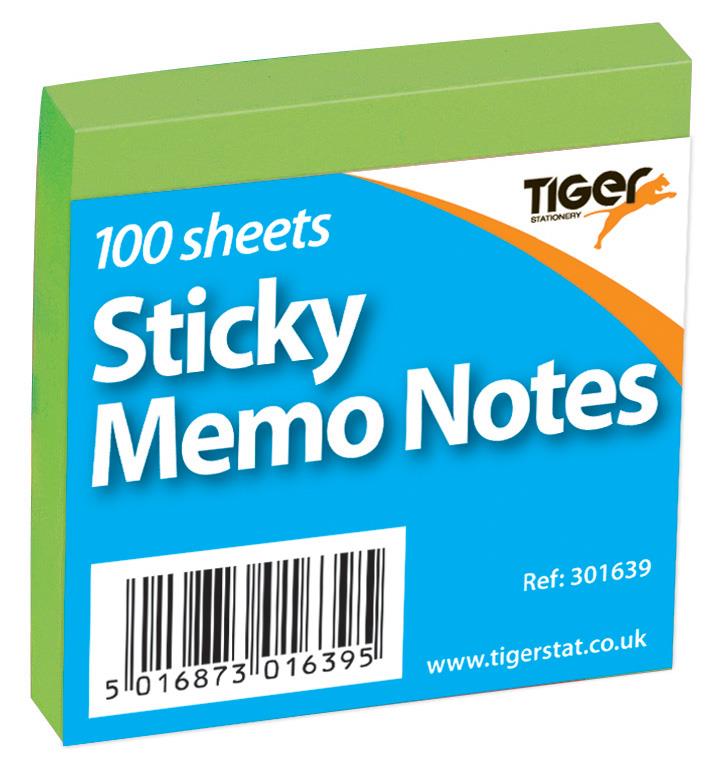 Bright Sticky Memo Notes 3x3in - GREEN X 1
