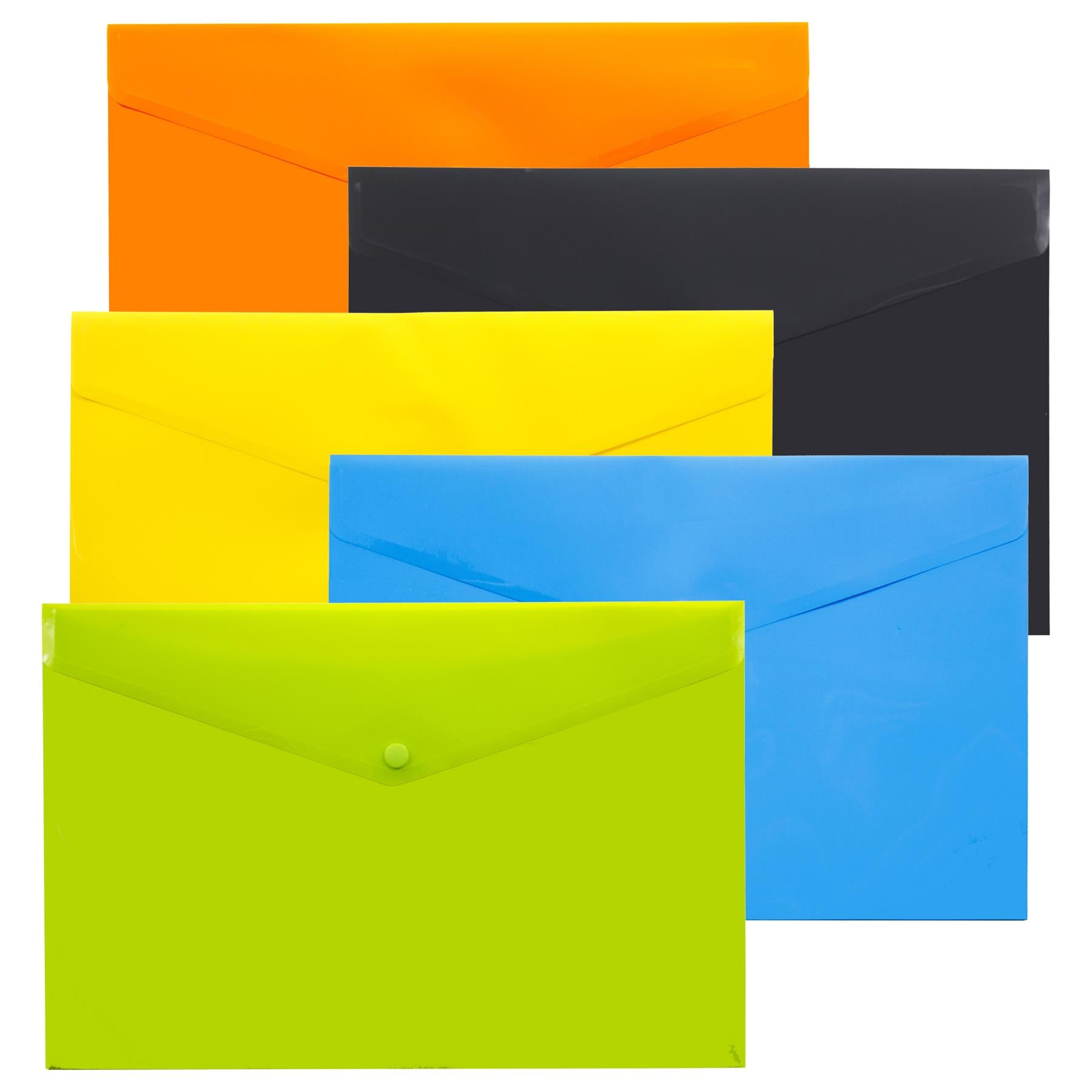 10 x Mixed A3 50% Recycled Colour Press Stud Wallets