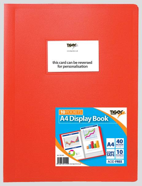 A4 10 Pocket (20 Views) Flexi Display Book Colour Red