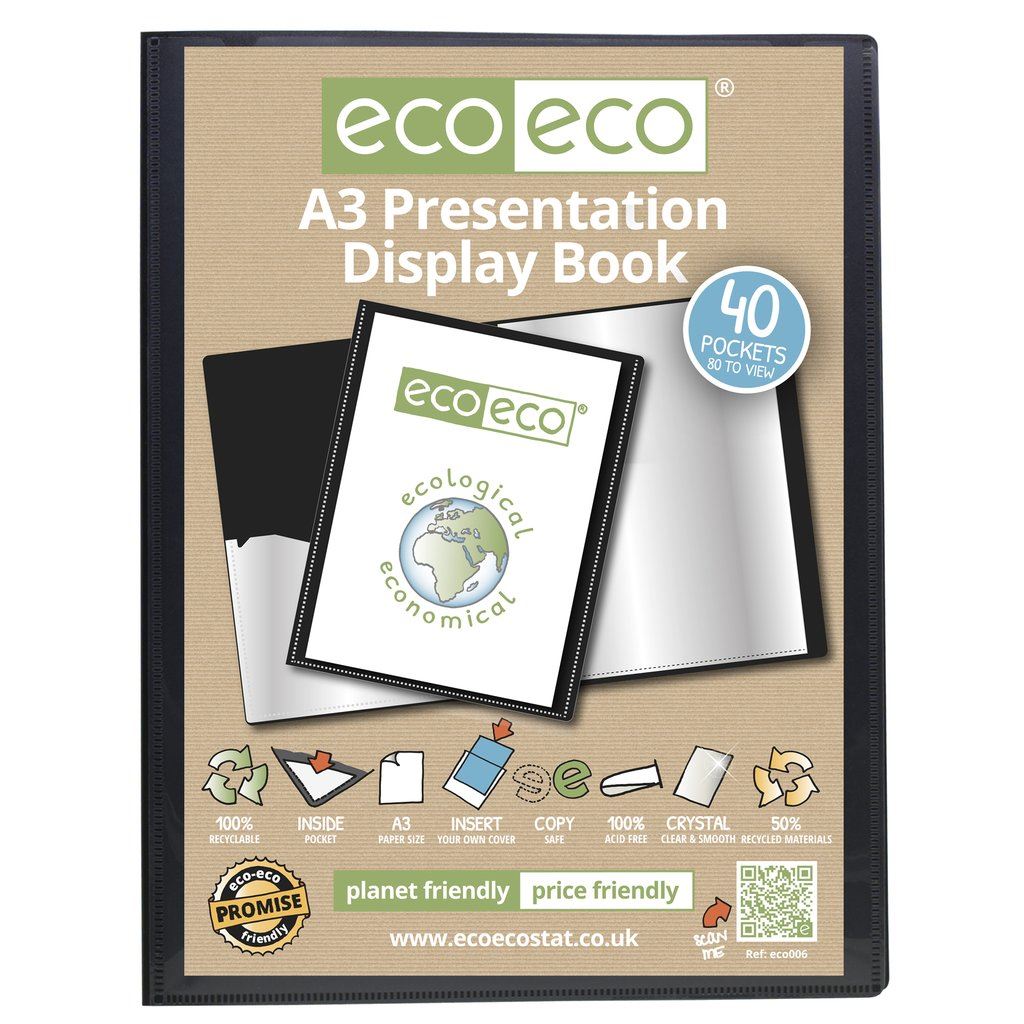 A3 50% Recycled 40 Pocket Presentation Display Book*P*