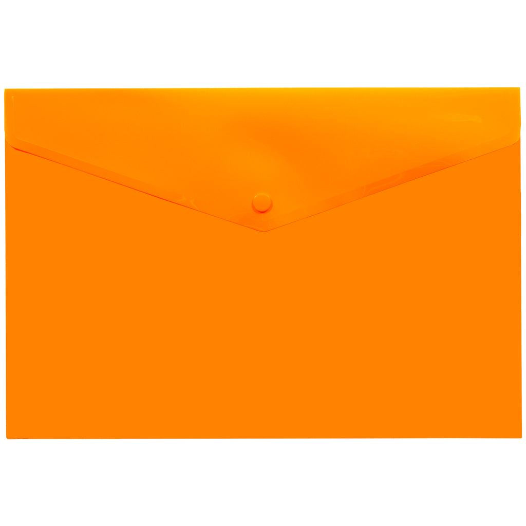 10 x Orange A4+ 95% Recycled Colour Press Stud Wallets