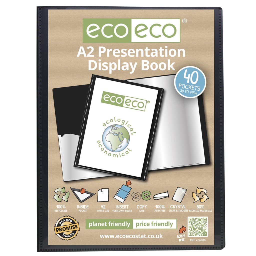 A2 50% Recycled 40 Pocket Presentation Display Book